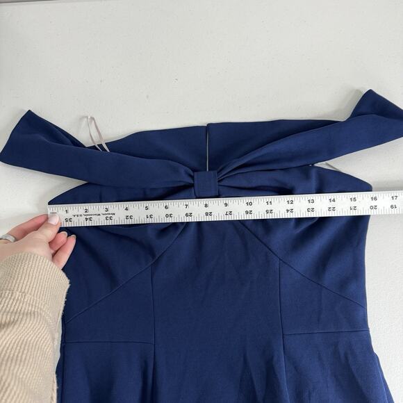 Gal Meets Glam Womens Dress 6 Blue Tyler Off The Shoulder Scuba Crepe Evening - Picture 5 of 14